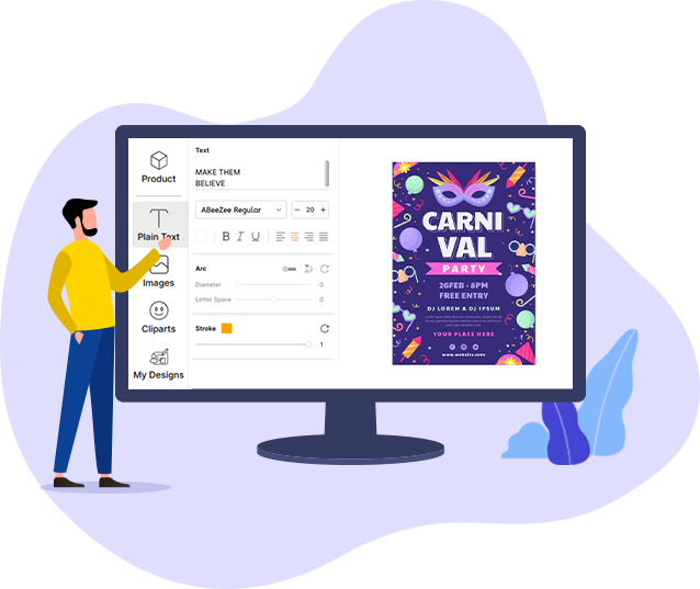 A-Z Text Features of Flyer Designer Software