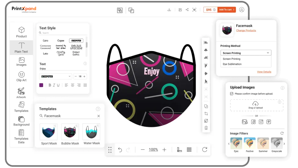 Face Mask Design Software - Text Feature