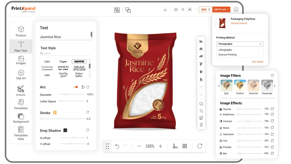 Package Design Software - Text Feature