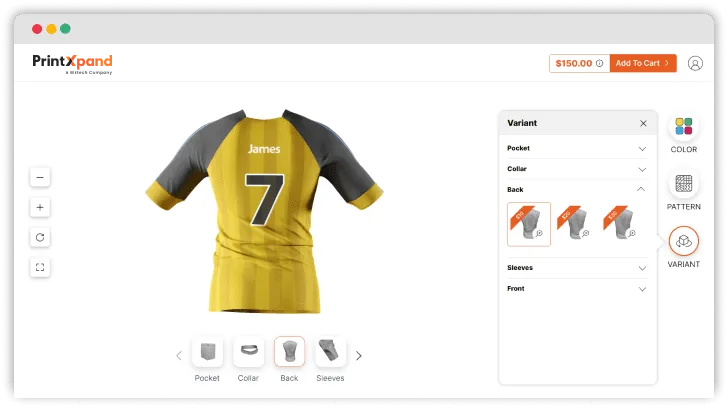 Sports Apparel 3D Configurator